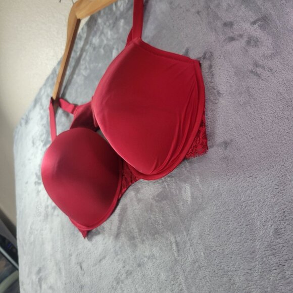 Torrid Womens 44DD Red‎ Push Up Underwire Bra Lace Trim Full Coverage Plus Size - Picture 3 of 9